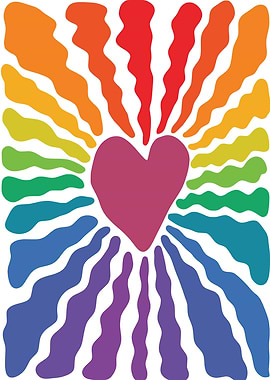 Rainbow Heart Burst