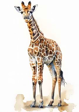 Giraffe Watercolor Painting