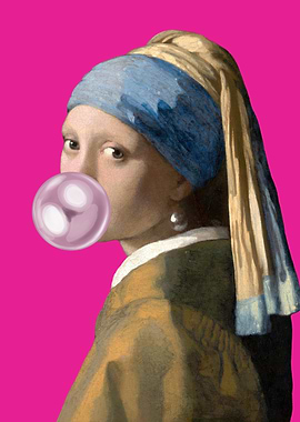 Girl with a Pearl Earring & Bubble Gum