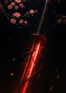 Red Glowing Katana