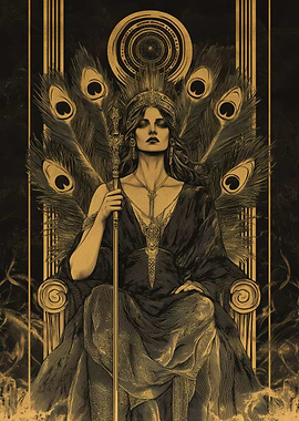Golden Queen with Peacock Feathers