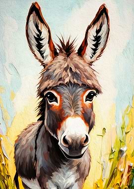 Donkey Portrait Painting