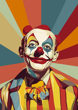 Clown Posing for Picture Painting