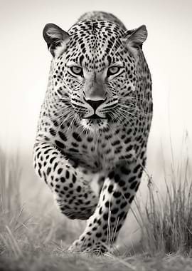 Leopard Running Towards Camera