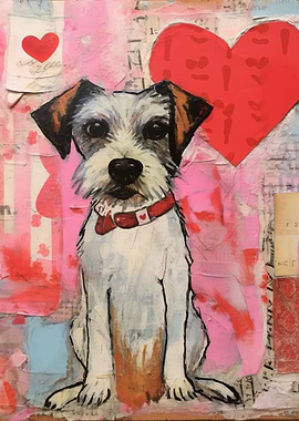 Valentine Dog with Heart