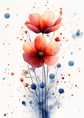 Watercolor Poppies