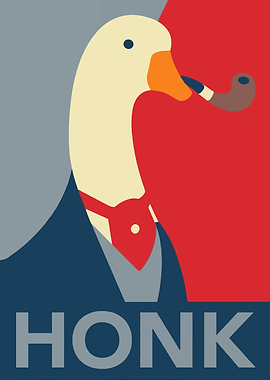 Goose in Suit Honk Poster