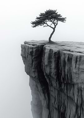 Lone Tree on Cliff
