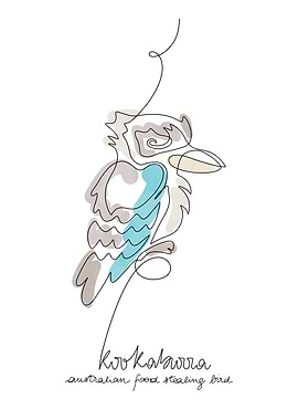 Kookaburra Line Art