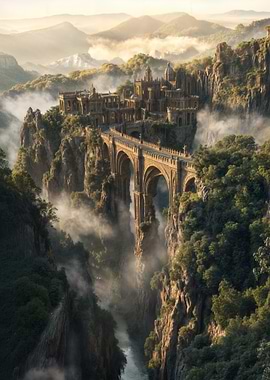 Fantasy Cityscape Bridge