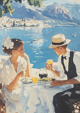 Retro seaside summer date