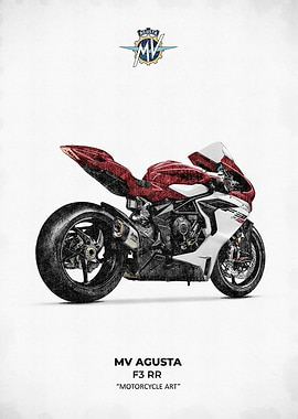 MV Agusta F3 RR Motorcycle Art 2025 back side