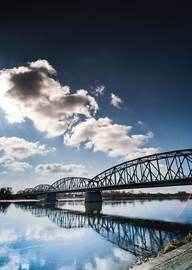 Steel Bridge Over River