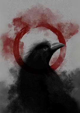 Raven in Red Circle