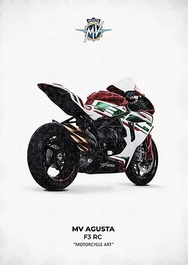 MV Agusta F3 RC Motorcycle Art back side