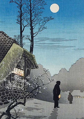 Japanese Moonlit Landscape
