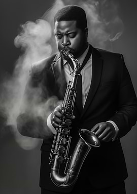 The Midnight Breath - Saxophone Player in Smoke
