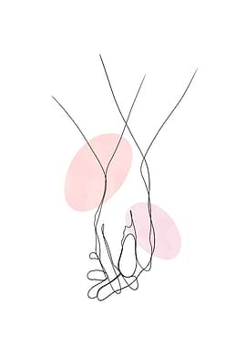 Line Art Couple Hands