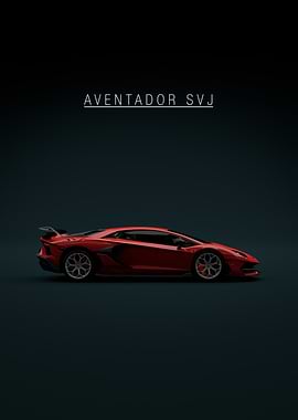 Red Lamborghini Aventador SVJ