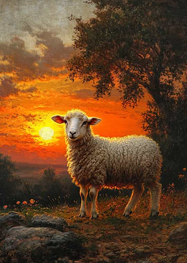 Sheep at Sunset