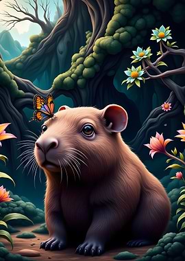 Capybara in a Forest