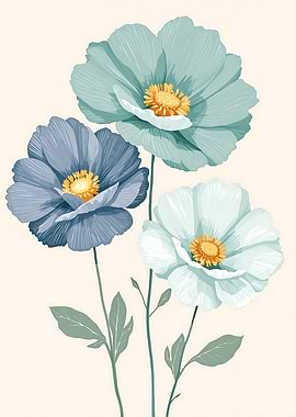 Blue and White Flowers