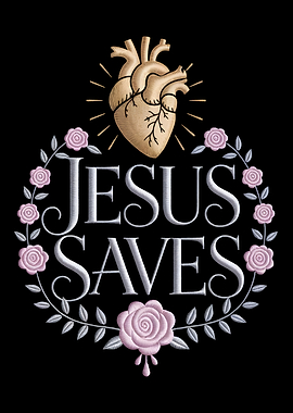 Jesus Saves Heart Design