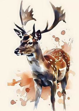 Watercolor Deer