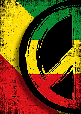 Peace Sign with Rastafarian Colors