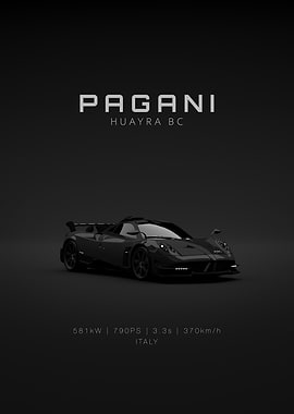 Pagani Huayra BC - Black Front Specs