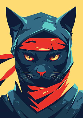Cat Ninja Art Illustration