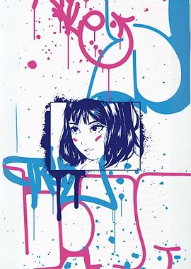 Anime Girl Graffiti Art