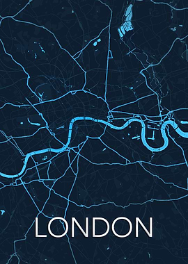 London Blue City Map