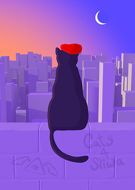 Cat in Cityscape
