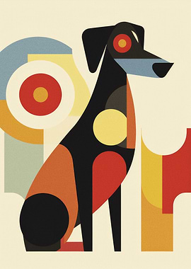 Geometric Dog Art Print