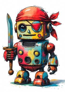 Pirate Robot with Sword