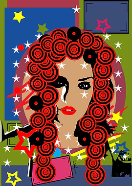 Pop Art Woman with red hair