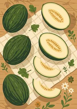 Santa Claus Melon – A Stylized Tablescape