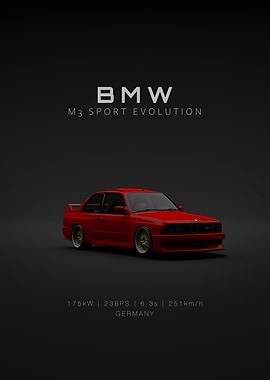 BMW M3 E30 Evo 3 Red Front - Specs