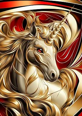 Golden Unicorn Portrait