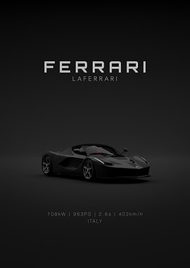 Ferrari LaFerrari Black Front Specs