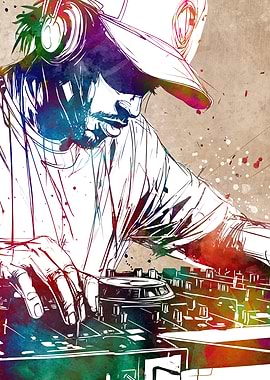 DJ Watercolor Art