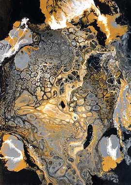 Fluid art Gold and Silver Swirls