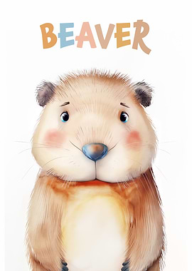 Cute Beaver Animal Nursery