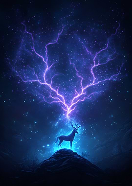 Magical Deer with Lightning