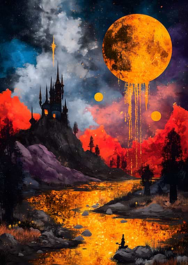 Castle Under a Golden Moon