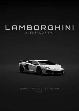 Lamborghini Aventador SVJ - White Front Specs