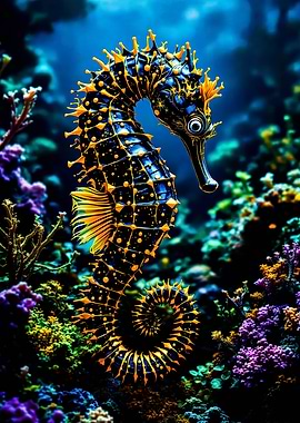 Seahorse in Coral Reef