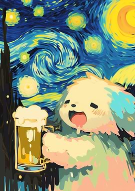Doggo Starry Night