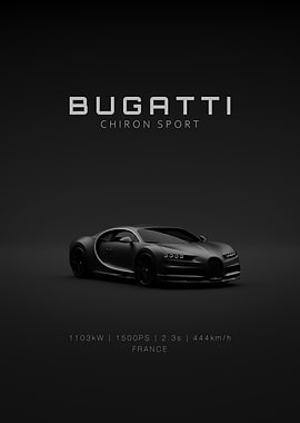 Bugatti Chiron Sport - Black Front - Specs